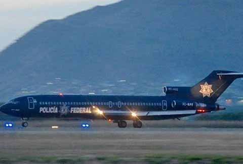 Un avión Boeing 727 propiedad de la Policía Federal, arribó éste viernes al Aeropuerto Internacional de Tapachula con 20 reos de alta peligrosidad, provenientes de Ciudad Victoria, Tamaulipas, siendo trasladados al CEFERESO 15 de Villa Comaltitlán.