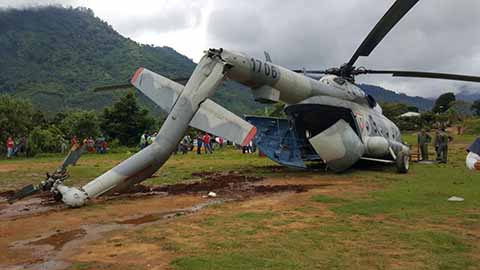 Cae Helicóptero con Víveres Para Chiapas; 8 Lesionados