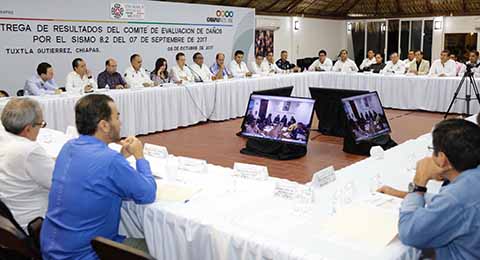 Encabeza MVC Reunión de Entrega de Resultados Preliminares del Comité de Evaluación de Daños por sismo