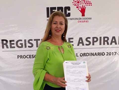 Marlene Servin Rodríguez va como candidata del PVEM a la alcaldía de Metapa de Domínguez.