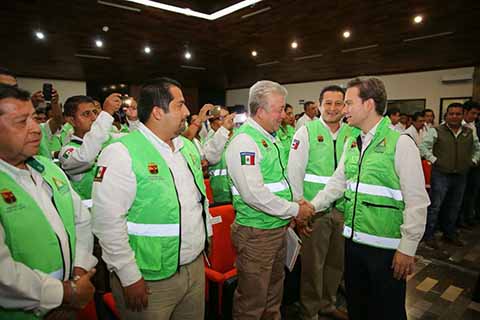 El gobernador destacó la participación de la población ante los fenómenos meteorológicos, lo que ha significado una labor ejemplar por las acciones o medidas de autoprotección para las comunidades de Chiapas.