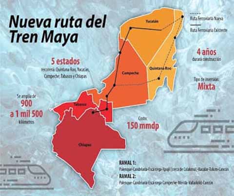 Presuntamente el Tren Maya estará listo para el año 2022.