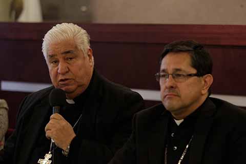 Monseñor Rogelio Cabrera, presidente de la Conferencia del Episcopado Mexicano, y Monseñor Alfonso Miranda. * Informa la Conferencia del Episcopado Mexicano.