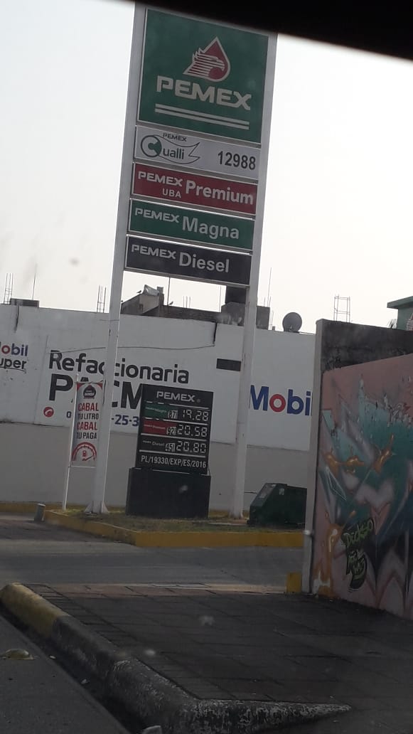 Cotice precios hoy miércoles 17de Abril del 2019, la gasolinera ubicada en la 9na sur y 12 ote de Tapachula Chiapas, ofrece estos precios