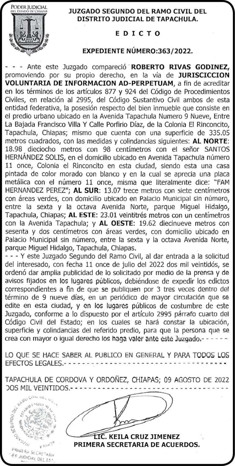 Edicto 363-2022