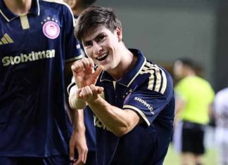«La Hormiga» González Marca Primer Gol en Europa con el Olympiacos.